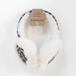 FAUX FUR EARMUFFS EGRET LEOPARD